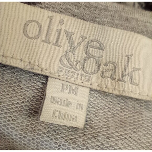 Olive + Oak Tie Waist Knit Dress Gray Black Floral Petite Medium Casual Cozy - Picture 6 of 7